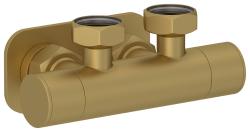 Вентиль 2х3/4" Сунержа угловой скрытый-скрытый EU50, цвет матовое золото