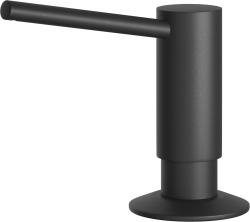 Встраиваемый дозатор Omoikiri OM-02-P BL для жидкого мыла, латунь, цвет черный, емкость дозатора пластиковая, объем - 500 мл, для кухонных моек