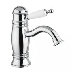 Смеситель для раковины Migliore Oxford, однорычажный/термостатический, неповоротный, длина 135 мм, керамический картридж, латунь, цвет хром/белый