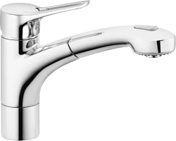 Смеситель для кухни/мойки KLUDI MX, однорычажный, поворотный, латунный, с выдвижным изливом,  длина излива 225 мм, латунь, цвет хром