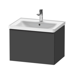 Тумба под раковину Duravit D-Neo, 63,4х45,2х44 см, подвесная, 1 выдвижной ящик, ДСП, цвет: графит матовый, шкафчик навесной, прямоугольная, правая/левая, в ванную комнату