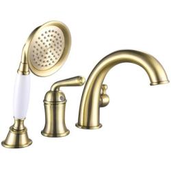 Смеситель для ванны/душа ROSE на борт ванны, встраиваемый, однорычажный, неповоротный, длина 180 мм, латунь, цвет золото