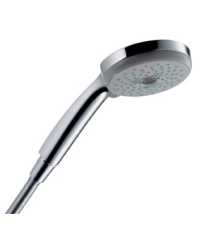 Лейка душевая Hansgrohe Croma 100 Multi, настенная, круглая, с 3 режимами, хромированная/пластмассовая, цвет хром, ручная, для душа/ванной