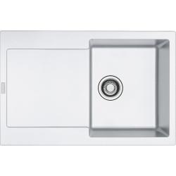 Мойка кухонная Franke MARIS MRG 611-78, 78х50 см, врезная, искусственный гранит (Fragranite+), прямоугольная, цвет белый, без отверстия под смеситель, с крылом, оборачиваемая