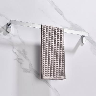 Полотенцедержатель Raglo R300.01, одинарный, 600 мм настенный, неповоротный, нержавеющая сталь, для полотенец в ванную/туалет/душевую кабину, цвет хром