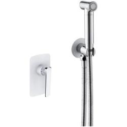 Гигиенический душ ROSE со смесителем/лейкой, для унитаза/биде, однорычажный, скрытого монтажа/встраиваемый, настенный, керамический, латунь, цвет хром