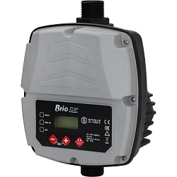 Блок управления насосом STOUT BRIO-TOP (new), электронный дисплей LCD 8х2, IP65, с частотным регулированием и защитой от сухого хода, электронный, автоматика для скважины