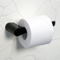 Держатель для туалетной бумаги WasserKRAFT Glan, без крышки, настенный, цвет: черный, металлический, для туалета/ванной/ванной комнаты, бумагодержатель