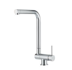 Смеситель для кухни ALVEUS COLUMBA CHR однорычажный, выдвижной, керамический, с высоким Г-образным изливом, высота излива 28,3 см, латунь, покрытие хром, цвет нержавеющая сталь