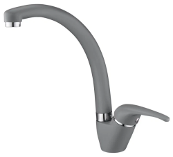 Смеситель для кухни/мойки EMAR, однорычажный, керамический картридж, высокий, с поворотным изливом, длина излива 188 мм, латунь, цвет алмаз