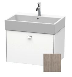 Тумба под раковину Duravit Brioso, 68,4х45,9х44,2 см, подвесная, 1 выдвижной ящик, ДСП, цвет: сосна серебристая/хром, шкафчик навесной, механизм доводчика, прямоугольная, правая/левая, в ванную комнату