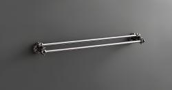 Полотенцедержатель двойной Art&Max Tulip, 60 см, настенный, форма округлая, латунь, для полотенец в ванную/туалет/душевую кабину, цвет серебро, на стену