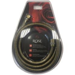 Душевой шланг ROSE 150 см, 1/2” и 1/2”  (бронза) для душа/лейки/ванны, в металлической/железной оплетке, без лейки, внутренняя резьба