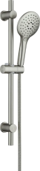 Душевой гарнитур Deante Lupo, цвет сталь, нержавеющая сталь, комплект: душевая лейка/штанга/держатель лейки/шланг, точечный, настенный
