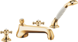 Смеситель для ванны/душа KLUDI ADLON на борт ванны, двухвентильный, неповоротный, длина излива 220 мм, латунь, цвет золото