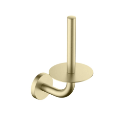Держатель для туалетной бумаги Aquatek Оберон без крышки, цвет шлифованное золото, настенный, нержавеющая сталь/латунь, форма округлая, для туалета/ванной, для запасного рулона