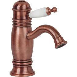 Смеситель для раковины Migliore Oxford, однорычажный/термостатический, неповоротный, длина 135 мм, керамический картридж, латунь, цвет медь/белый