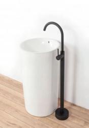 Смеситель для раковины/умывальника REA ORTIS напольный, однорычажный, неповоротный, длина излива 200 мм, латунь, цвет черный матовый