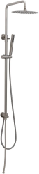 Душевой гарнитур Allen Brau Priority наружного монтажа, высота 905-1225 мм цвет никель браш, 3 режима, тропический душ (с верхней лейкой)/стойка/лейка/шланг
