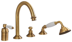 Смеситель для ванны/душа Cezares Aphrodite, на борт ванны, однорычажный, поворотный, длина 199 мм, керамический, латунь, цвет бронза