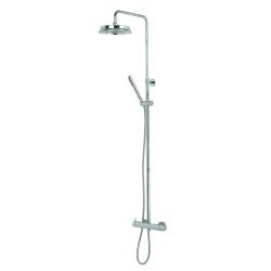 Душевая система Migliore Ermitage Mini, высота 1145-1595 мм, цвет хром, комплект: верхний душ/ручной душ/однорычажный смеситель/штанга/держатель/душевой шланг, наружного монтажа