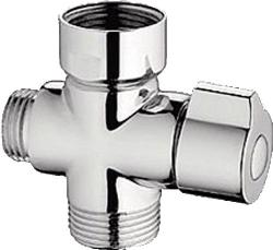 Дивертор для смесителя LEDEME 3/4"нр.х1/2"нр.х3/4"вн. картриджный, цинк, хром LAAA-1