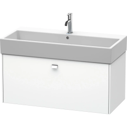 Тумба под раковину Duravit Brioso, 98,4х45,9х44,2 см, подвесная, 1 выдвижной ящик, ДСП, цвет: белый матовый/хром, шкафчик навесной, механизм доводчика, прямоугольная, правая/левая, в ванную комнату
