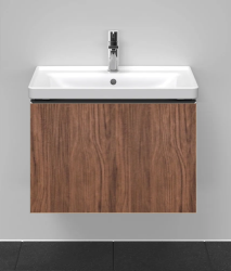 Тумба под раковину Duravit D-Neo, 48,4х44,2х44 см, подвесная, 1 выдвижной ящик, ДСП, цвет: орех темный, шкафчик навесной, прямоугольная, правая/левая, в ванную комнату