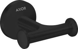 Крючок Axor Universal Circular Access двойной, размер 8,3х8,2 см, настенный, металл, форма округлая, для полотенец в ванную/туалет/душевую кабину, цвет матовый черный, к стене