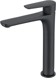 Смеситель для раковины/умывальника Allen Brau Eclipse 2.0 однорычажный, цвет черный матовый, неповоротный, фиксированный, высокий, излив длина 169 мм высота 219 мм, латунь