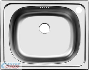 Мойка Ukinox Классика 50х40х16 см, врезная, нержавеющая сталь,матовый хром, прямоугольная CLM500.400 --T6C 2C