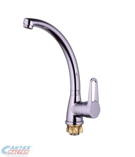 Смеситель для кухни/мойки G-lauf ZOP4-B045 однорычажный, поворотный, керамический, с высоким изливом, длина 182 мм, латунь, цвет хром, кухонный, хромированный, вертикальный, однорукий, одноручный, однозахватный