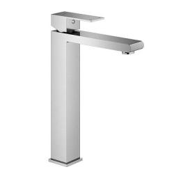 Смеситель для раковины/умывальника Splenka S224.15.05 высокий, однорычажный, неповоротный, фиксированный излив, длина 180 мм, высота 276 мм, нержавеющая сталь, цвет сатин