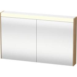 Зеркальный шкаф Duravit Brioso, 102х76х14,8 см, подвесной, цвет: дуб европейский, зеркало с подсветкой LED/ЛЭД, выключатель/розетка, с 2 распашными дверцами/двухстворчатый, 2 стеклянные полки, прямоугольный