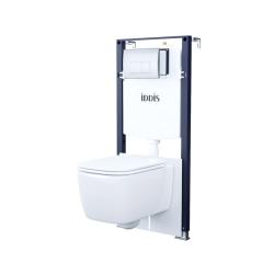 Комплект IDDIS Basic 3 в 1 инсталляция Profix, подвесной унитаз Bridge с сиденьем из дюропласта, клавиша смыва хром BASBR01i73