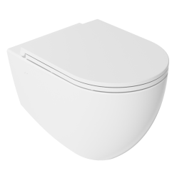 Унитаз подвесной ISVEA Infinity, 365х530х400 мм, цвет: белый матовый, горизонтальный (в стену) выпуск, без сиденья, безободковый, антивсплеск, под скрытый бачок