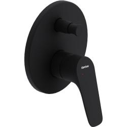 Смеситель для душа Damixa Jupiter, встраиваемый, однорычажный, керамический, без излива, латунь, комплект, цвет черный матовый, для душа