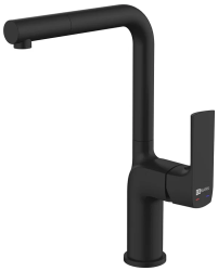Смеситель для кухни/мойки Lemark Ursus, однорычажный, поворотный, керамический, длина излива 175 мм, латунь, цвет черный