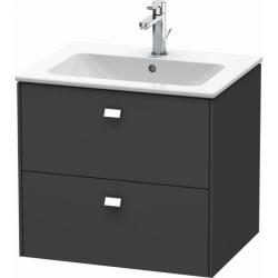 Тумба под раковину для консоли/столешницы Duravit Brioso 62х48х44,2 см, подвесная, ДСП, цвет: графит матовый/хром, 2 выдвижных ящика, прямоугольная