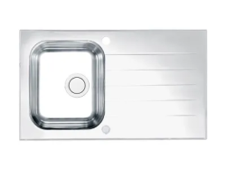 Мойка кухонная ALVEUS GLASSIX UP 10 RAL9005-90 86х50х18 см, врезная/встраиваемая сверху, с крылом, закаленное стекло/нержавеющая сталь, прямоугольная, цвет белый, с отверстием под смеситель Мойка кухонная ALVEUS GLASSIX UP 10 RAL9005-90 86х50х18 см, врезная/встраиваемая сверху, с крылом, закаленное стекло/нержавеющая сталь, прямоугольная, цвет белый, с отверстием под смеситель