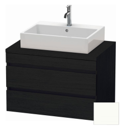 Тумба под раковину для консоли/столешницы Duravit DuraStyle 80х54,8х51,2 см, подвесная, ДСП, цвет: дуб черный/белый матовый, 2 выдвижных ящика, прямоугольная
