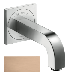 Смеситель для раковины AXOR Citterio, электронный, сенсорный, инфракрасный, настенный/скрытый монтаж, фиксированный излив, длина 16,1 см, латунь, цвет шлифованное красное золото, питание от сети 230V