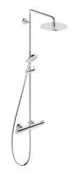 Душевая система Duravit C.1, 1 режим, высота 120 см, цвет: хром, комплект:  верхний душ/ручной душ/смеситель для душа/душевой шланг/штанга, наружного монтажа, настенная, латунная/пластиковая, для душа/ванной