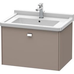 Тумба под раковину Duravit Brioso, 67х46,9х45,2 см, подвесная, 1 выдвижной ящик, ДСП, цвет: базальт/хром, шкафчик навесной, механизм доводчика, прямоугольная, правая/левая, в ванную комнату