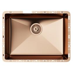 Мойка 450х600 см TopZero серия TZ RS, цвет медь, бесшовная, из нержавеющей стали, полированная, прямоугольная, отверстие под смеситель, слив-перелив, для кухни