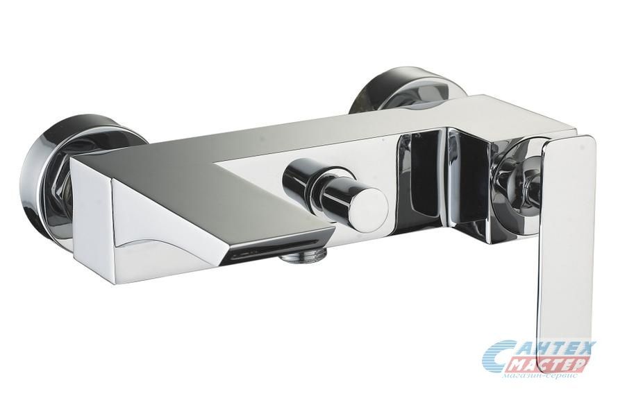 Смеситель для ванны/душа Zeegres Z.Age однорычажный, керамический, настенный, излив фиксированный 134 мм, латунь, цвет хром, короткий, универсальный, горизонтальный, рычажный, кран, комплект, сантехника, размер, характеристики, высота, расстояние 