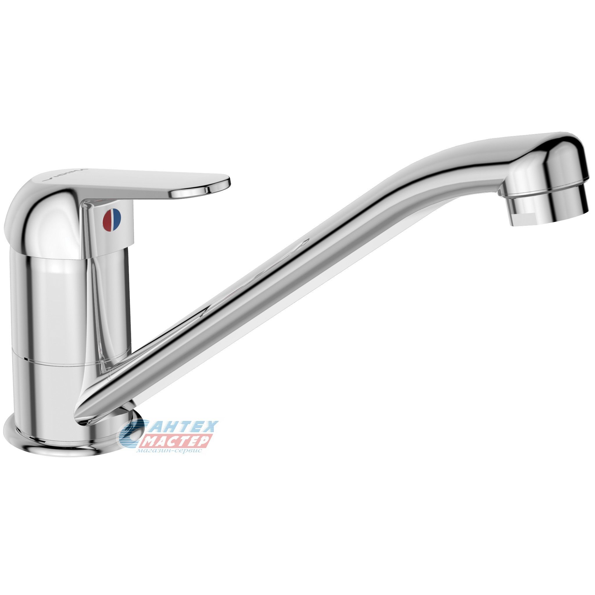 Смеситель для кухни/мойки Vidima Файн однорычажный, керамический, с поворотным изливом, длина 223 мм, латунь, цвет хром, кухонный, хромированный, вертикальный, кран, комплект, сантехника, водопроводные, размер, характеристики, высота, расстояние