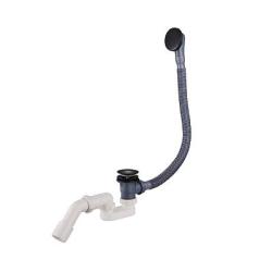 Слив-перелив Raglo R600.31.06 для ванны, 600 мм, готовый набор, с сифоном, латунь/пластик, цвет черный, автомат