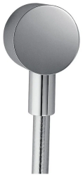 Шланговое подсоединение Axor Starck Fixfit, размер 6х6 см, цвет хром, круглое, настенное, латунное, с клапаном обратного тока, подключение для душевого шланга