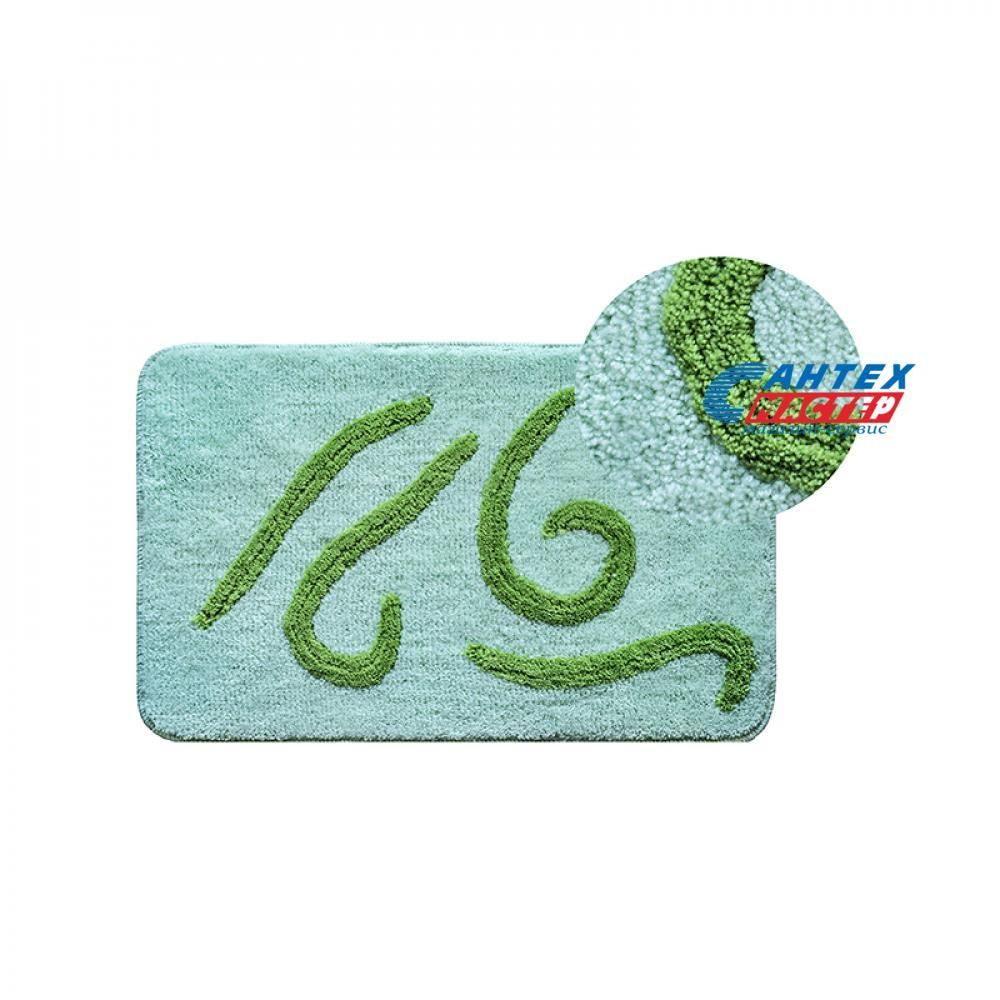 Коврик для ванны АкваЛиния 50х80 акрил зеленый узоры 125